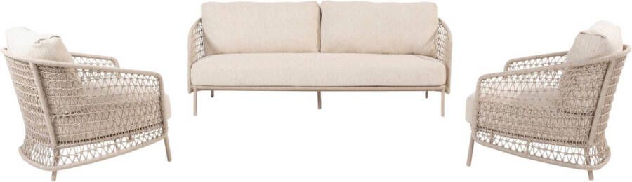 4-Seasons Outdoor 4 Seasons Puccini stoel-bank loungeset 3-delig