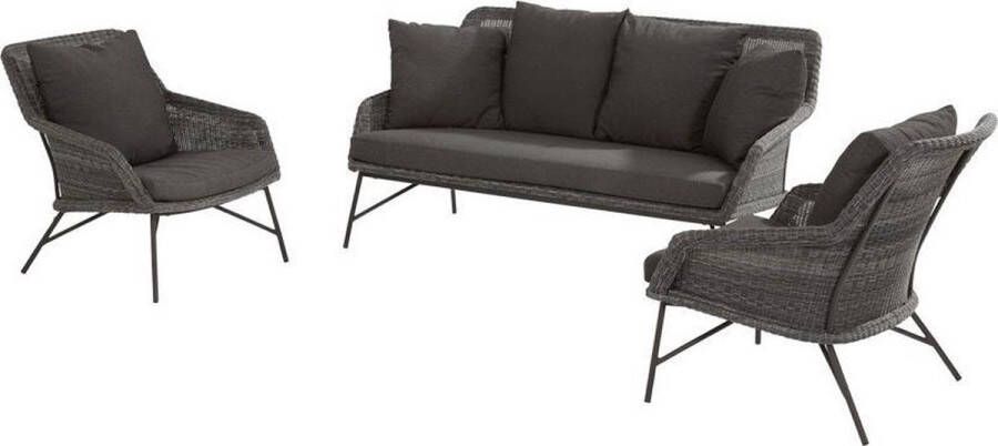 4 Seasons Outdoor Samoa stoel-bank loungeset 3-delig 4-Seasons Outdoor