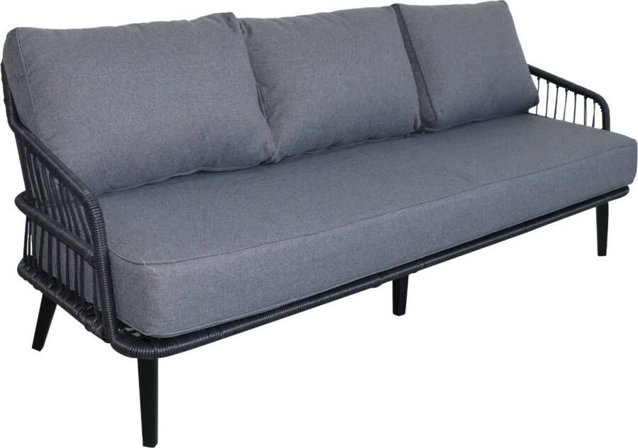 4 Seizoenen Tuinmeubelen Loungebank Isabel 3-persoons Black black Rope