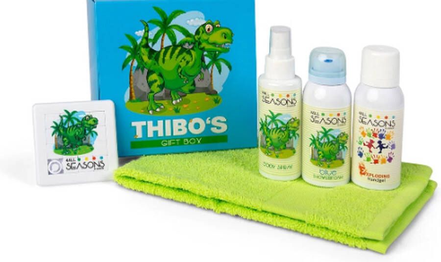 4allseasons Soap & Gifts 4 Allseasons Thibo's Giftbox met gepersonaliseerd gastendoek