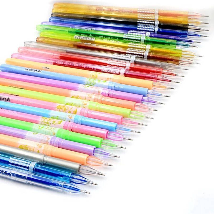 4artz set van 48 gelpennen metallic fluoriscerend diverse kleuren
