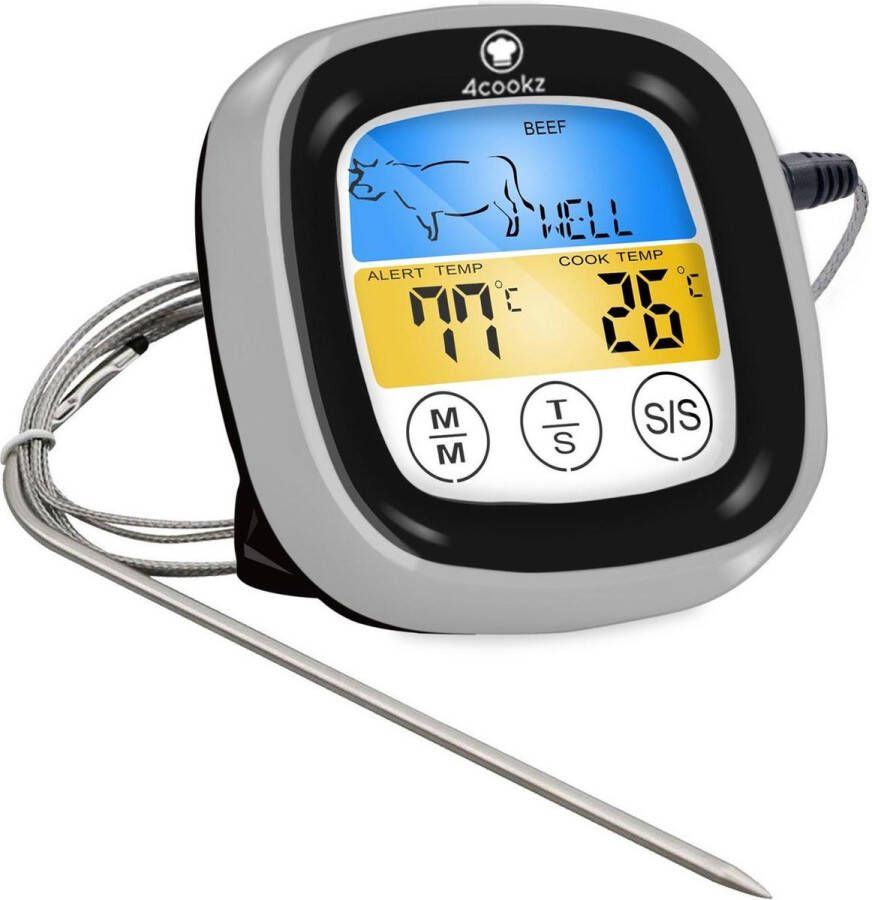 4cookz Touchscreen BBQ thermometer Vleesthermometer 0-250 graden
