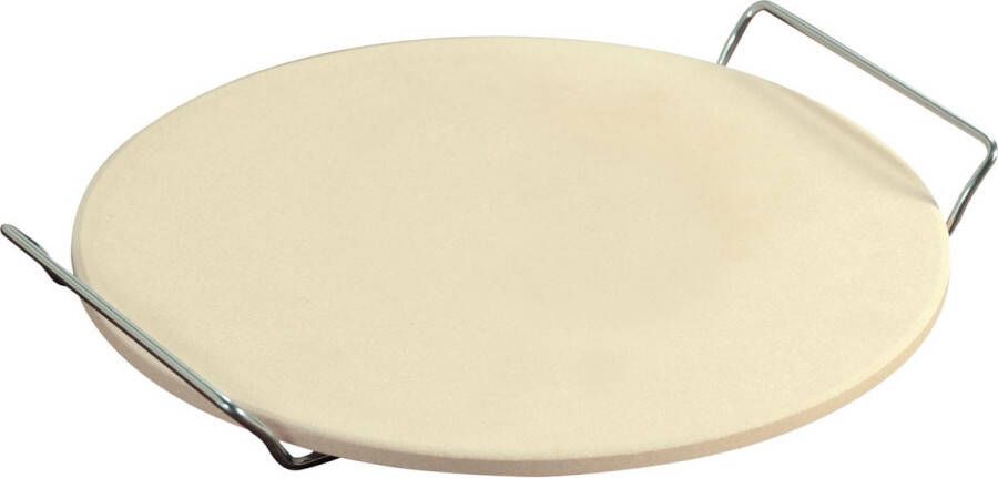 4cookz Universele keramische pizzasteen met handvaten 33 cm doorsnede