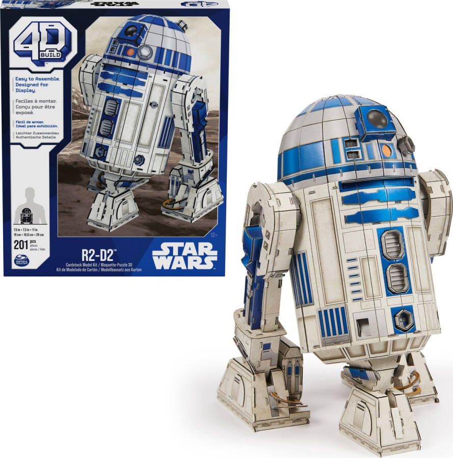 4D Build Star Wars 3D-puzzel van R2-D2 201 stuks kartonnen bouwpakket