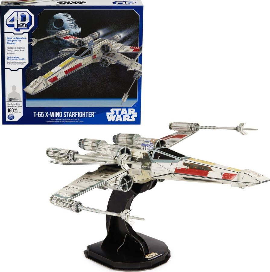 4D Build Star Wars T-65 X-Wing Starfighter 3D Puzzel 160 stuks kartonnen bouwpakket