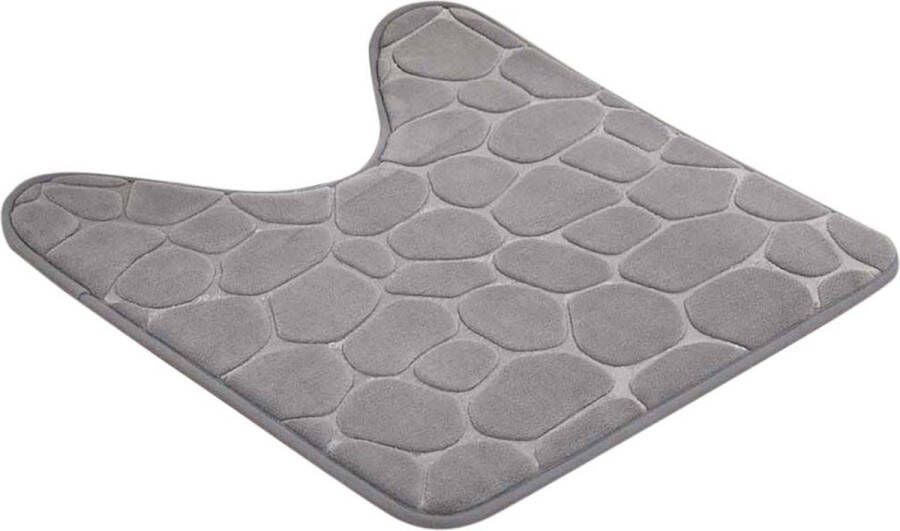 4Goodz Pebbles zachte Traagschuim Toiletmat WC mat 50x50 cm Grijs