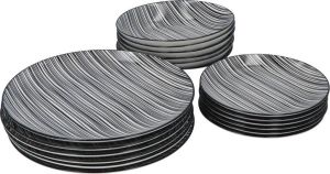 4Goodz porseleinen servies 6 persoons 18 delig Zebra
