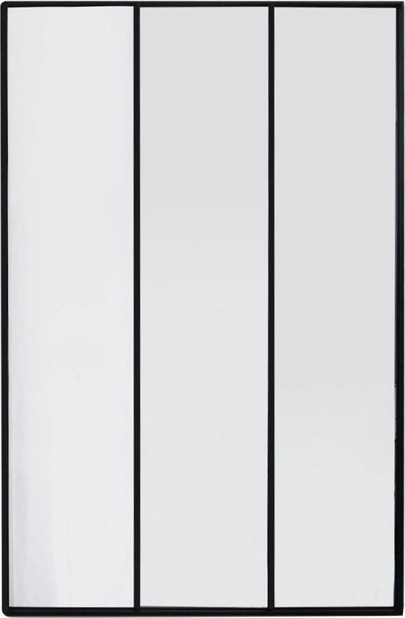 4Goodz Rechthoek Spiegel Raam Drieluik Metaal 75x115x2 cm Zwart