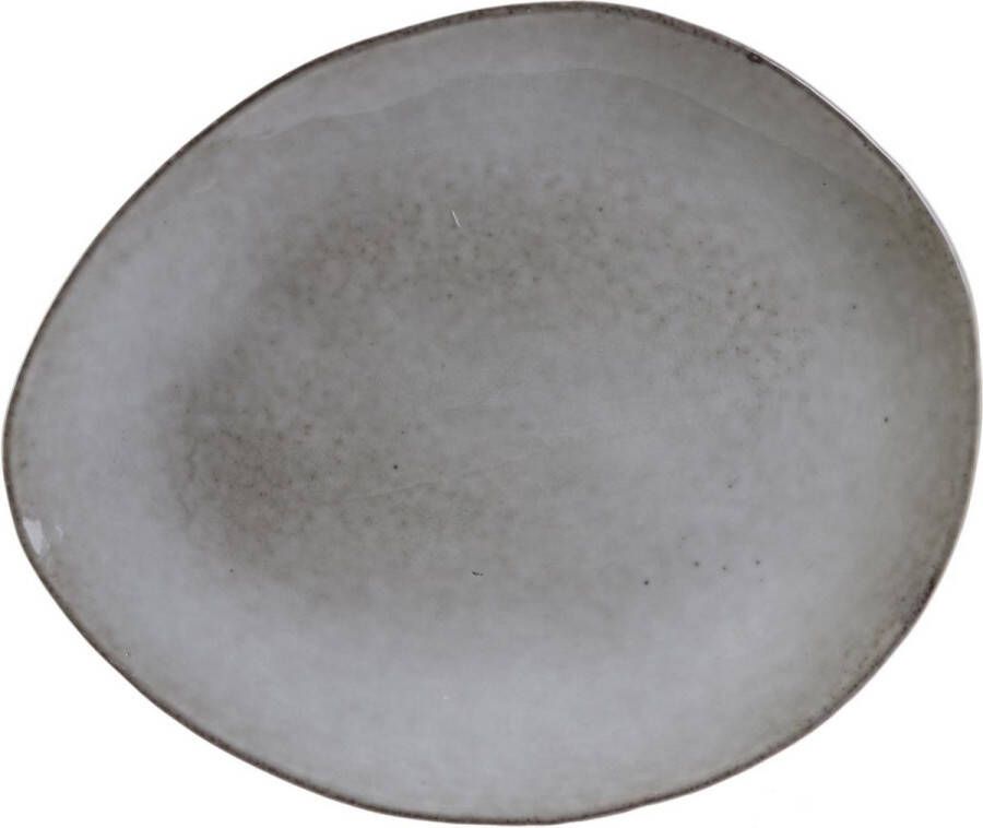 Merkloos 4goodz Stone Ontbijtbord Set van 6 Keramiek 22x18x2 cm Grijs