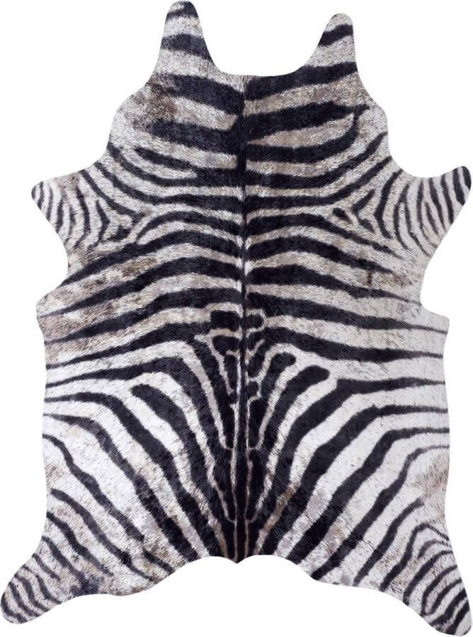 4Goodz Vloerkleed Zebra vacht Polyester 120x158 cm Zwart Wit