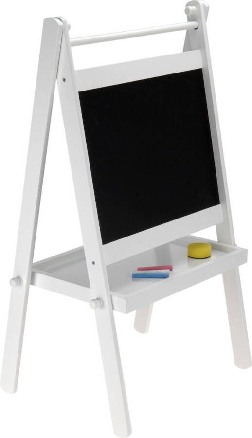 4Goodz Wit schoolbord krijtbord inclusief toebehoren 35x35x78 5 cm