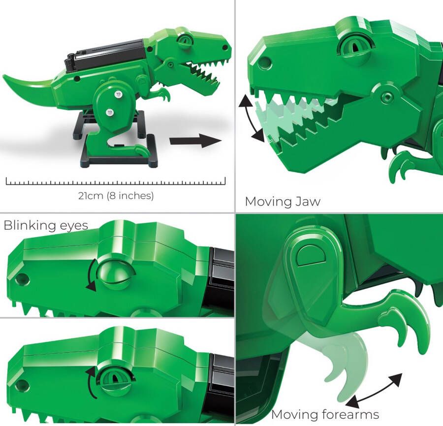 4M KIDZROBOTIX: T-REX ROBOT 21x12cm FR & NL VERPAKKING werkt op 2x1.5V AAA batterijen (niet inbegrepen) doos 24x16 5x6cm 8+