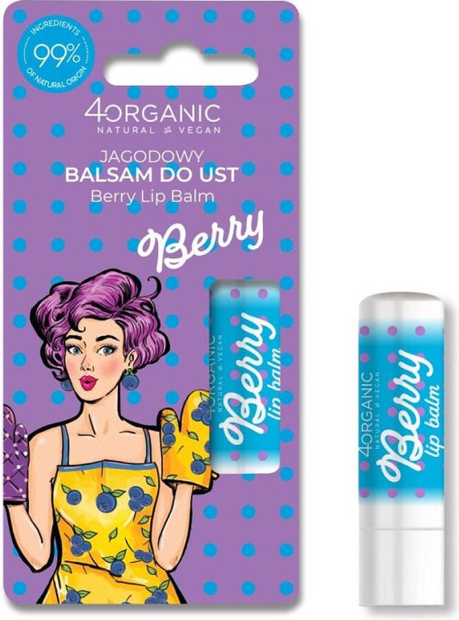 4organic Pin-up Girl natuurlijke lippenbalsem Berry 5g