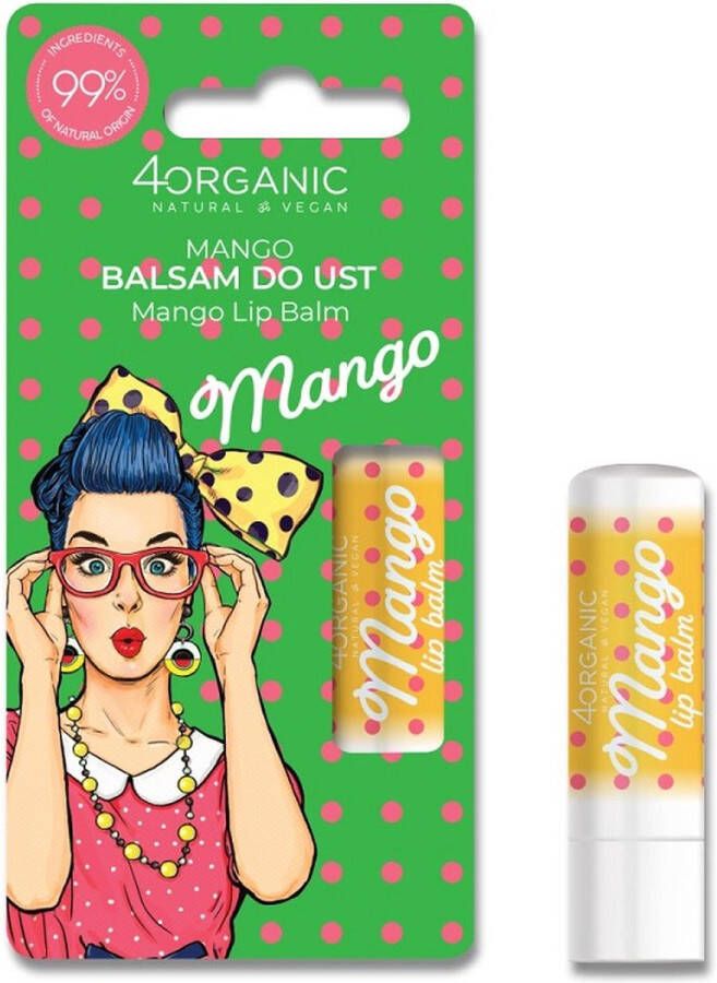 4organic Pin-up Girl natuurlijke lippenbalsem Mango 5g