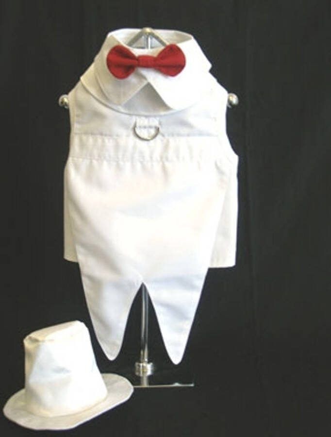 4thePerfectParty Honden tuxedo wit voor hele kleine hondjes smoking hond jacquet dier huisdier trouwen