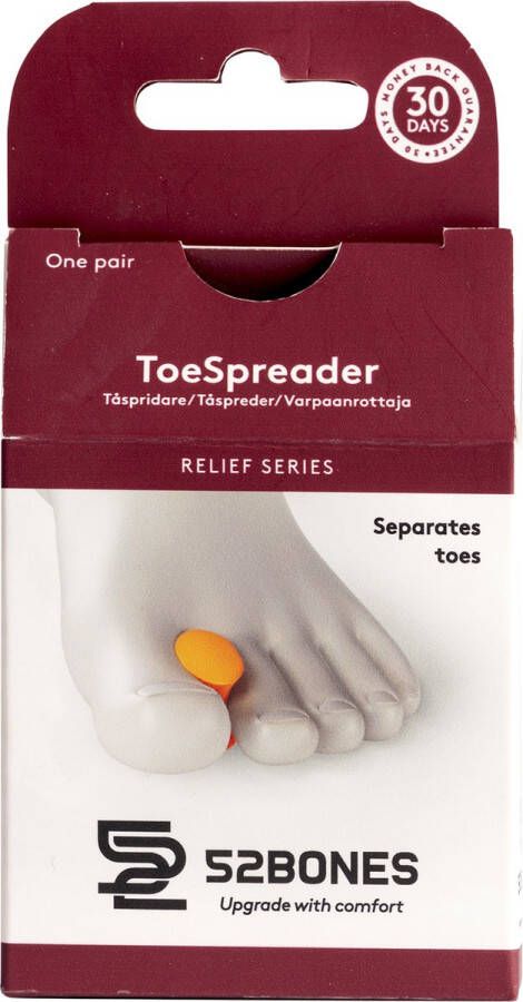 52Bones Relief Series ToeSpreader Teenspreider drukverlaging bij hallux valgus of een bunion siliconen 1 paar maat L XL