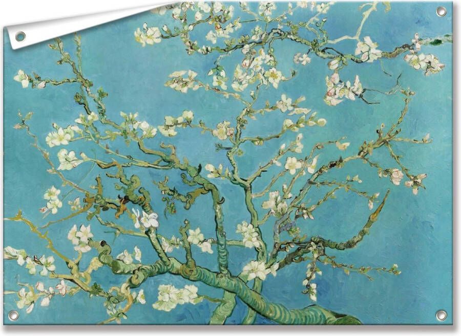 53 Graden Noord Tuinposter Tuindoek Amandelbloesem Vincent van Gogh 100x75 cm