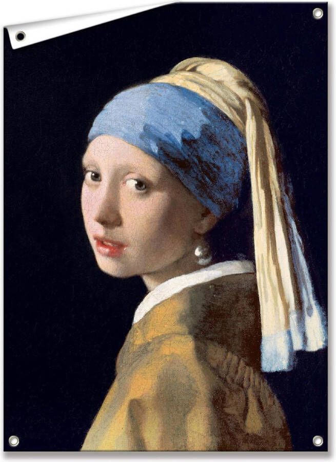 53 Graden Noord Tuinposter Tuindoek Meisje met de Parel Johannes Vermeer 50x70 cm