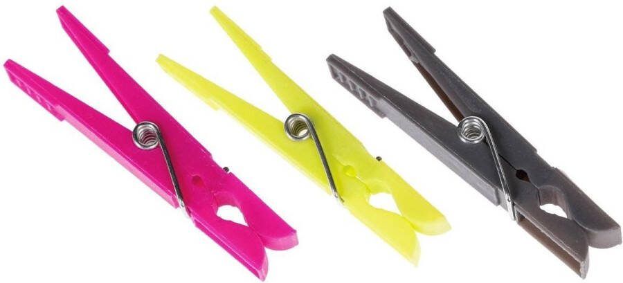 5five 120x Stuks wasknijpers grijs lime groen en roze 7 5 cm van kunststof Was ophangen Was knijpers