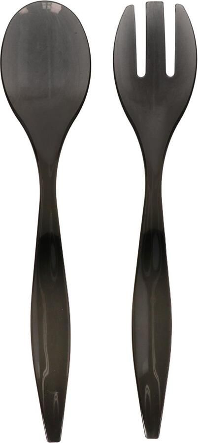 5five Sla bestek couvert 2 delig grijs kunststof 29 cm saladebestek slacouvert opscheplepels fruit groente