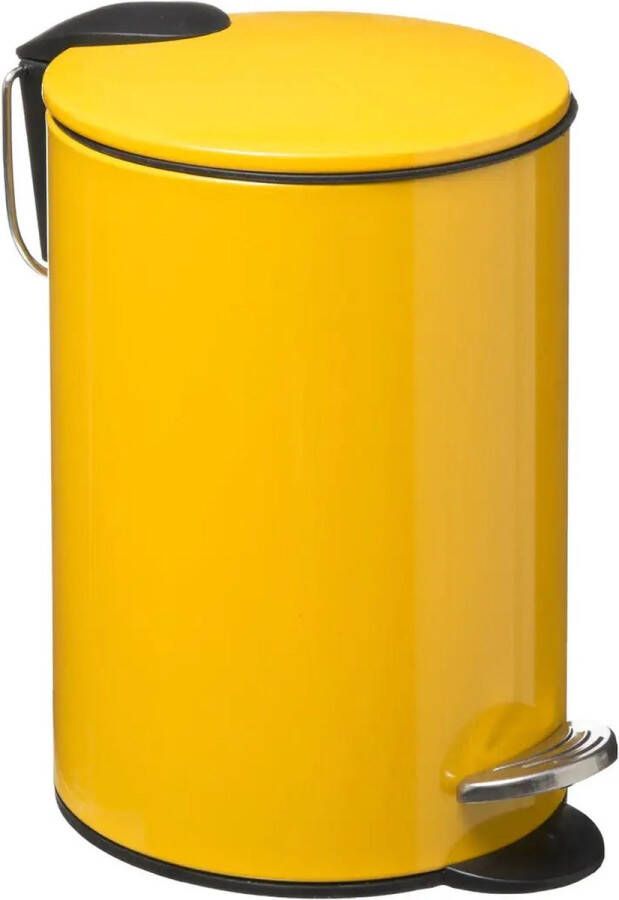 5Five Pedaalemmer 3 liter –Mosterd geel Vuilnisbak – Afvalbak – Softclose – Stijlvol & Compact voor in de Badkamer Toilet Kantoor Slaapkamer