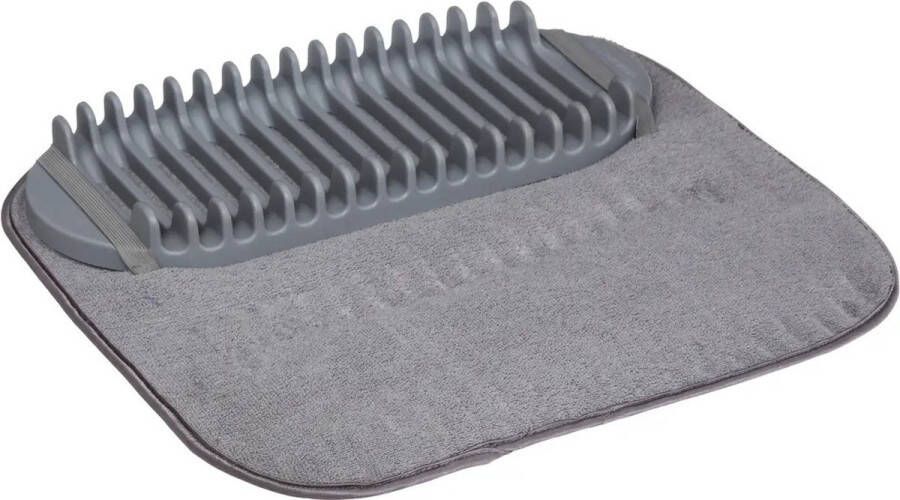 5Five Afwas afdruipmat afdruiprek set keuken anti-slip rubber grijs 42 x 43 cm Afdruiprekken