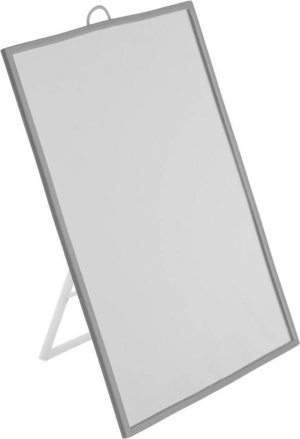 5five Basic make-up spiegel scheerspiegel op standaard kunststof 15 x 20 cm grijsï¿½- Badkamer kaptafel opmaakspiegels