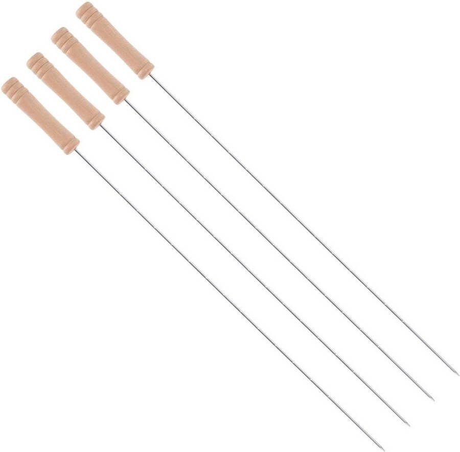 5five BBQ spiezen 4x stuks metaal 45 cm vleespennen voor vlees barbecue accessoires