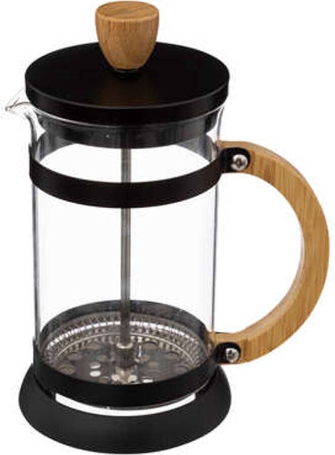 5five Cafetiere French Press koffiezetter koffiemaker pers 600 ml glas rvs Koffiezetapparaat voor verse koffie 14 x 10 x 19 cm