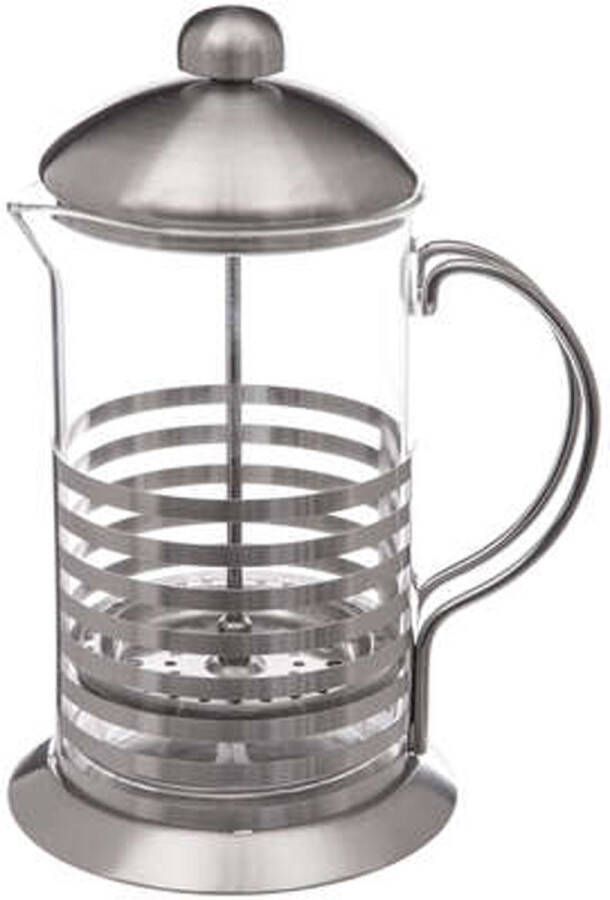 5five Cafetiere French Press koffiezetter koffiemaker pers 800 ml glas rvs Koffiezetapparaat voor verse koffie 16 x 12 x 22 cm