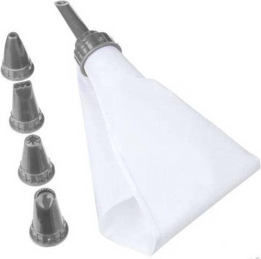 5five Cake Decorating Set Frosting Icing Piping Bag Tips with 5 nozzles. Reusable & Washable