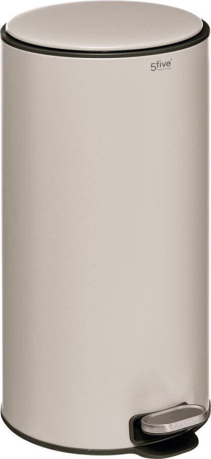 5Five Delta Afvalemmer Soft close Antigeur actief koolstoffilter Uitneembare emmer 30L Klei