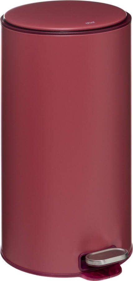 5Five Delta Afvalemmer Soft close Antigeur actief koolstoffilter Uitneembare emmer 30L Metaal Rood