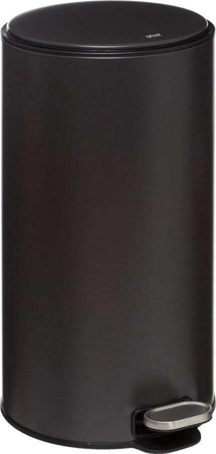 5Five Delta Afvalemmer Soft close Antigeur actief koolstoffilter Uitneembare emmer 30L Metaal Zwart