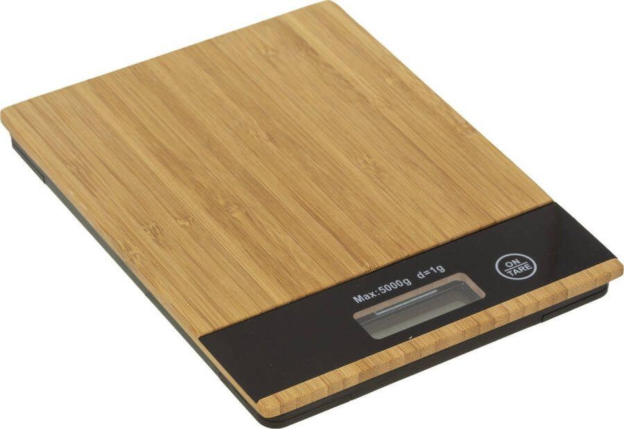 5five Digitale keukenweegschaal van bamboe max 5 kilo Precisie weegschaal