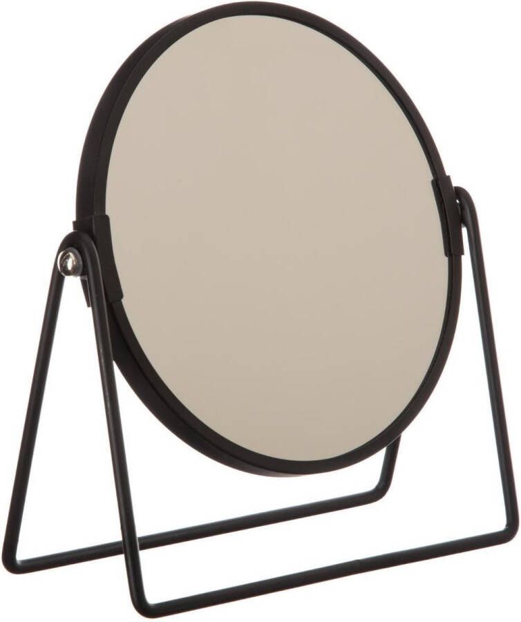 5five Dubbele make-up spiegel scheerspiegel op voet 19 x 8 x 21 cm zwart Badkamer scheerspiegels op standaard
