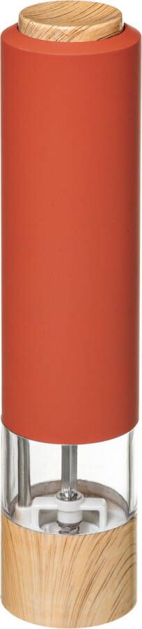 5five Elektrische pepermolen kunststof rood 22 cm inclusief 4x AA batterijen Pepermaler Kruiden en specerijen vermalers