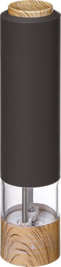 5five Elektrische pepermolen kunststof zwart 22 cm inclusief 4x AA batterijen Pepermaler Kruiden en specerijen vermalers