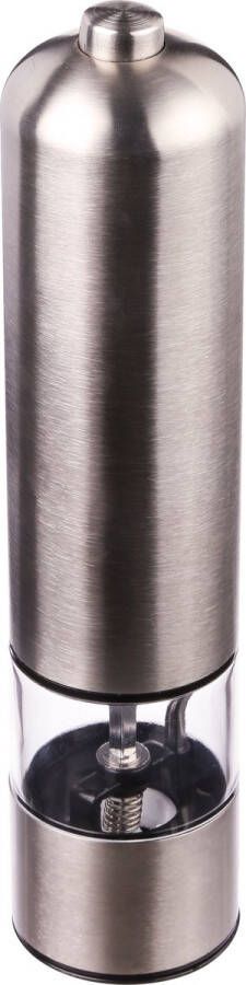 5five Elektrische pepermolen RVS zilver 23 cm inclusief batterijen Pepermaler Kruiden en specerijen vermalers