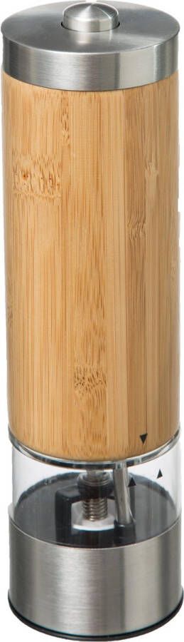 5five Elektrische peper zoutmolen bamboe beige 20 cm inclusief batterijen Pepermaler Kruiden en specerijen vermalers