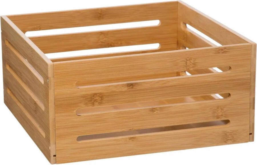 5five Fruitkisten opslagbox open structuur lichtbruin hout L31 x B31 x H15 cm Decoratie huis en tuin Kisten kistjes