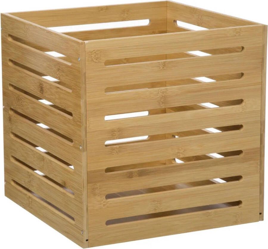 5five Fruitkisten opslagbox open structuur lichtbruin hout L31 x B31 x H31 cm Decoratie huis en tuin Kisten kistjes