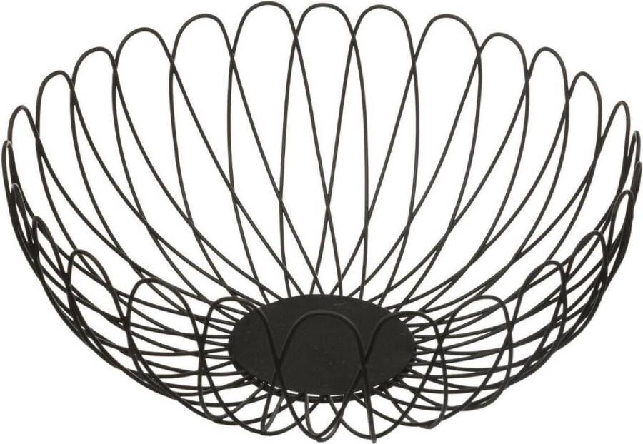 Five simply smart Fruitmand bloem zwart metaal Fruitschaal decoratieve schaal 30 cm