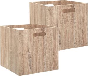 5Five Houten kistje Opbergmand 2x hout 31 x 31 x 31 cm 29 liter inklapbaar Opbergkisten