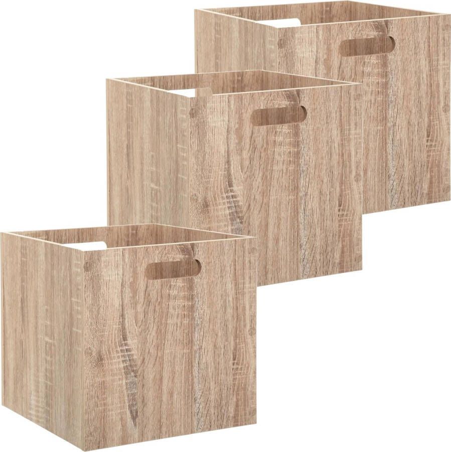 5five Houten kistje Opbergmand 3x hout 31 x 31 x 31 cm 29 liter inklapbaar
