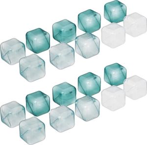 5Five Ijsklontjes 20x herbruikbaar gekleurd ijsblokjes IJsblokjesvormen