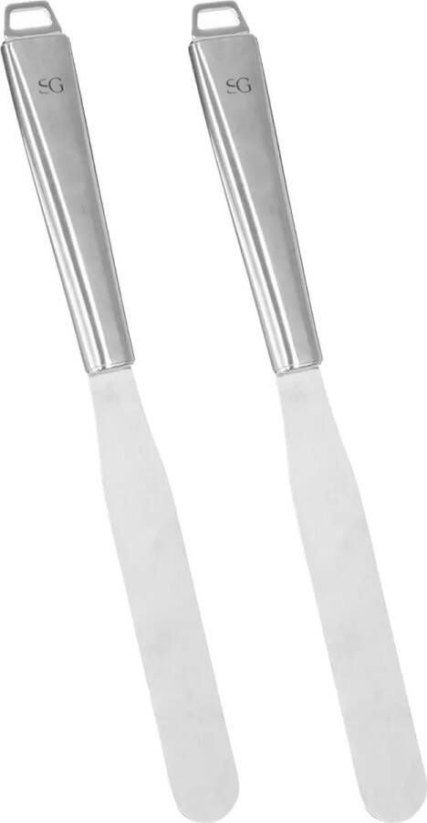 5five Keukengerei bakspatel bakspaan 2x zilver rvs 29 x 2.5 cm