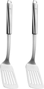5Five Keukengerei bakspatel bakspaan 2x zilver rvs 34 cm Bakspanen