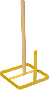 5five Keukenrolhouder ijzer hout 15 x 30 cm geel Keukenbenodigdheden Keukenpapier keukenrol