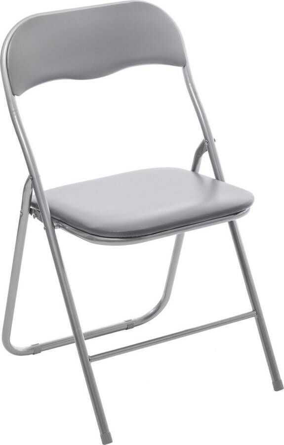 5five Klapstoel met pvc zitting lichtgrijs 44 x 48 x 79 cm metaal Bijzet stoelen Inklapbaar